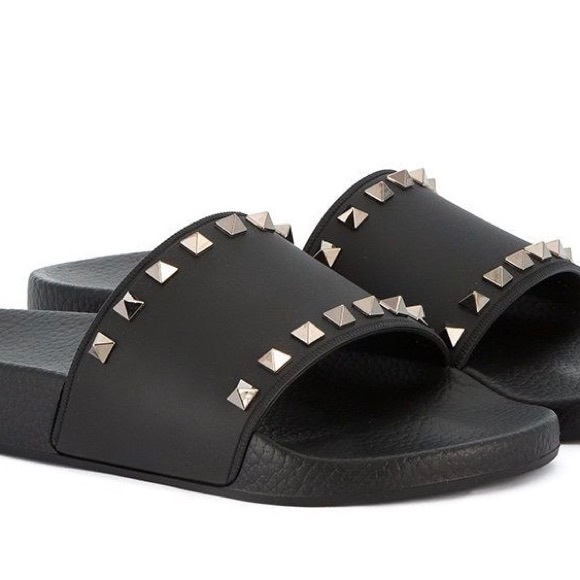 Valentino Rockstud Slides Sandals 100% AUTHENTIC - Picture 3 of 8